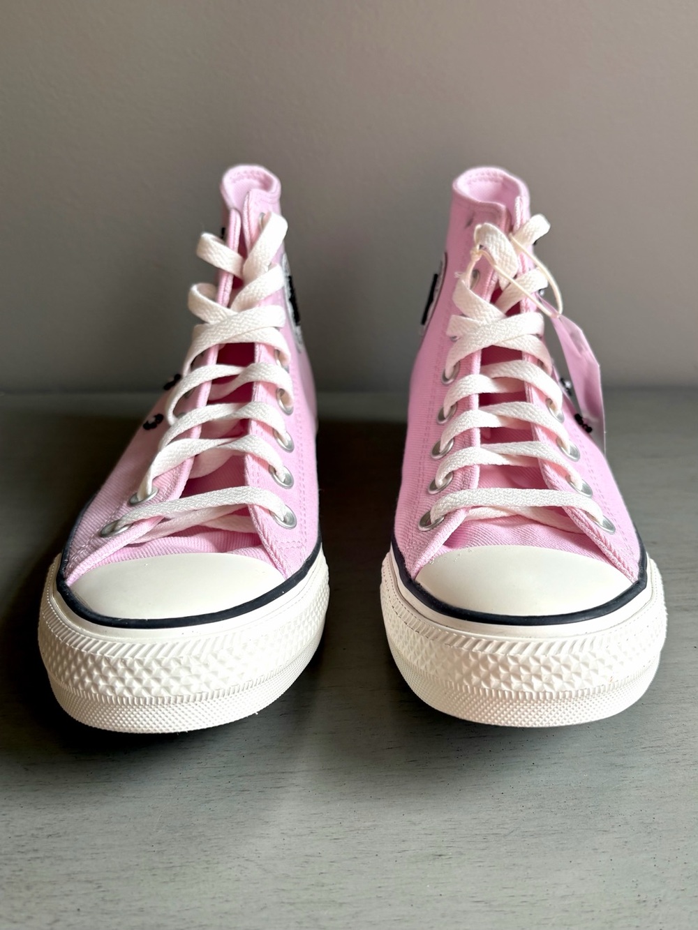 Converse Chuck Taylor All Star High Top Pink Beaded Floral Sneaker Women 8.5 - Picture 8 of 15